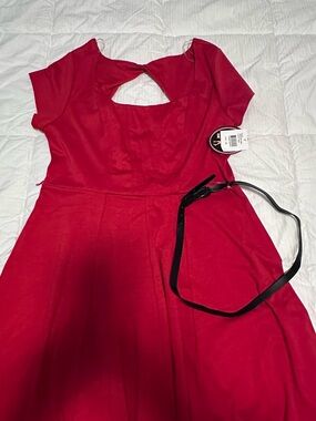 PINK Victoria's Secret Red Short-Sleeve Fit Dress